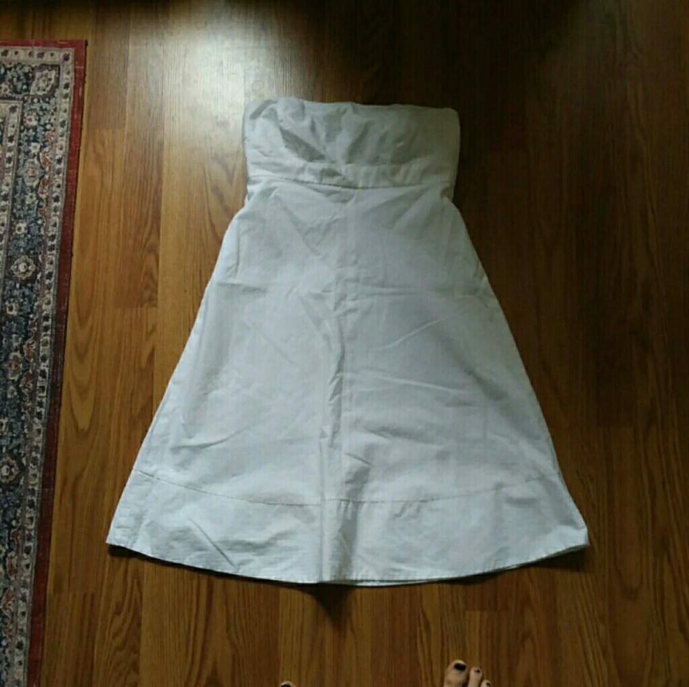 Strapless Simple White Dress